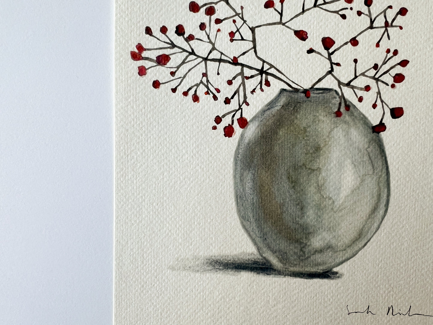 Jarrón con arándanos